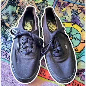 VANS AUTHENTIC CANVAS SKATE SHOES BLACK